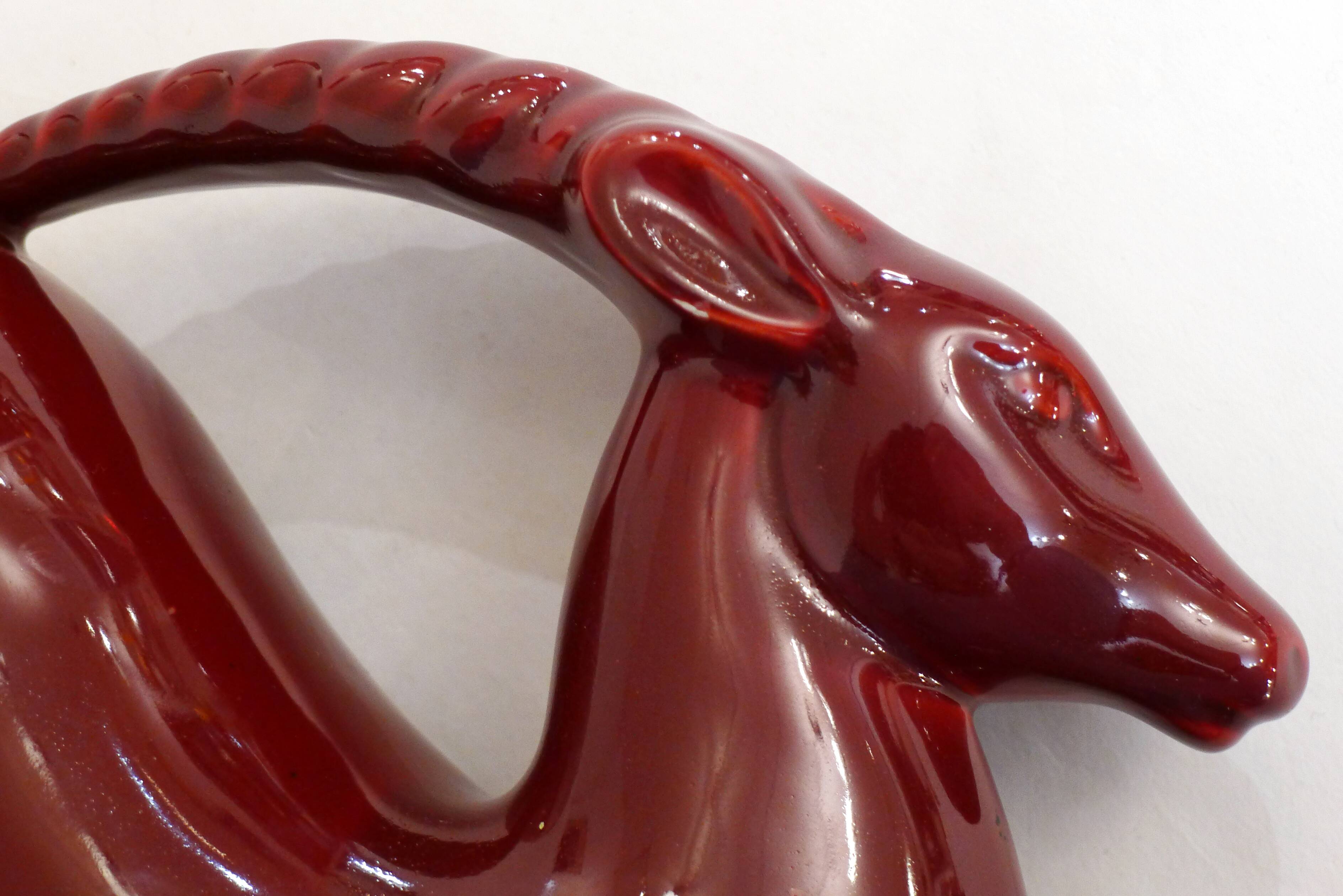 Art Deco Faience Gazelle Sculpture