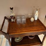 Oak Wooden bar trolley