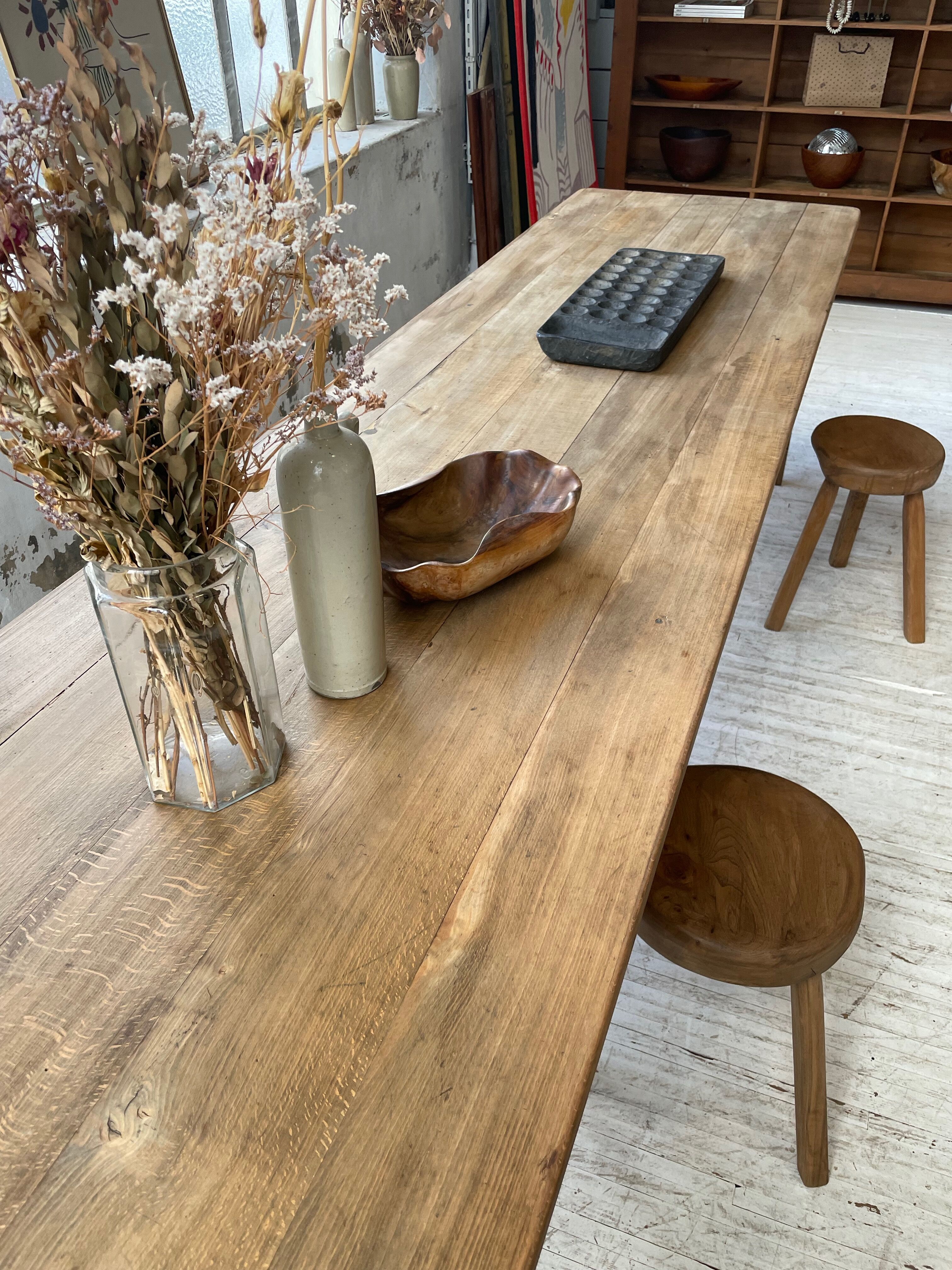 XL farmhouse table in beech and pine 3m