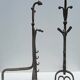 17th-18th Century Hand Forged Iron Dragon Gothic Andirons or Firedogs