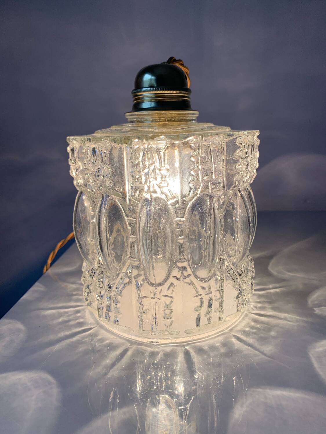 Vintage glass table or hanging lamp