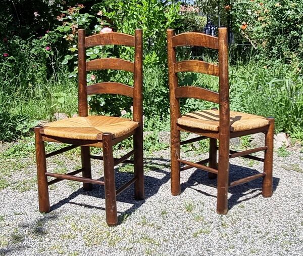 6 chaises style savoyard Perriand, Georges Robert