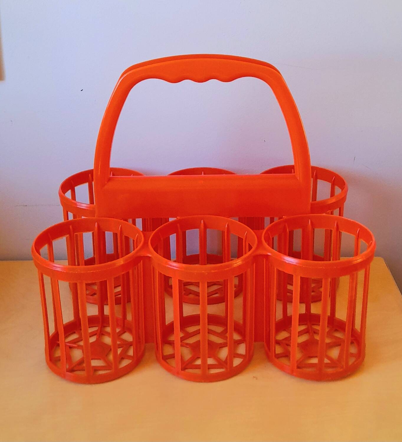 Porte bouteille orange 70s