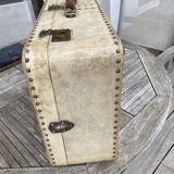 Vintale white leather suitcase