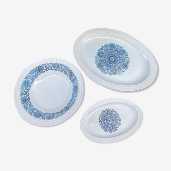 Set of 3 serving dishes in faience