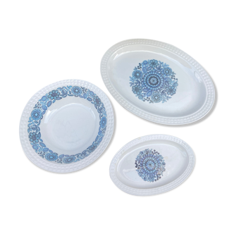 Set of 3 serving dishes in faience
