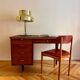 French desk "Prouve" in walnut, bronze and rubber from the 1970s.