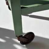 Painted wooden serving trolley, patinated, circa 1950