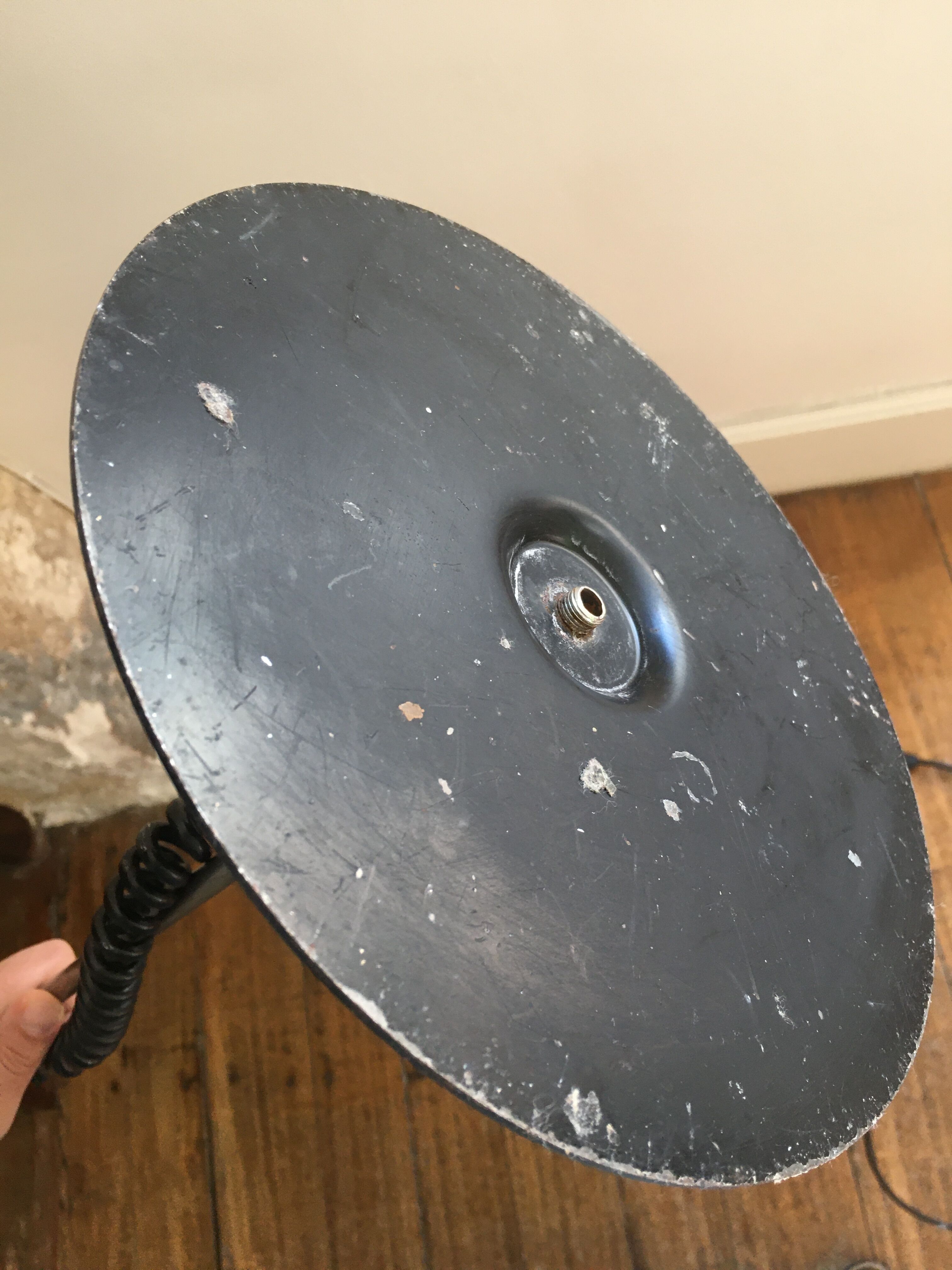 Black projector floor lamp