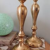 2 bougeoirs en laiton