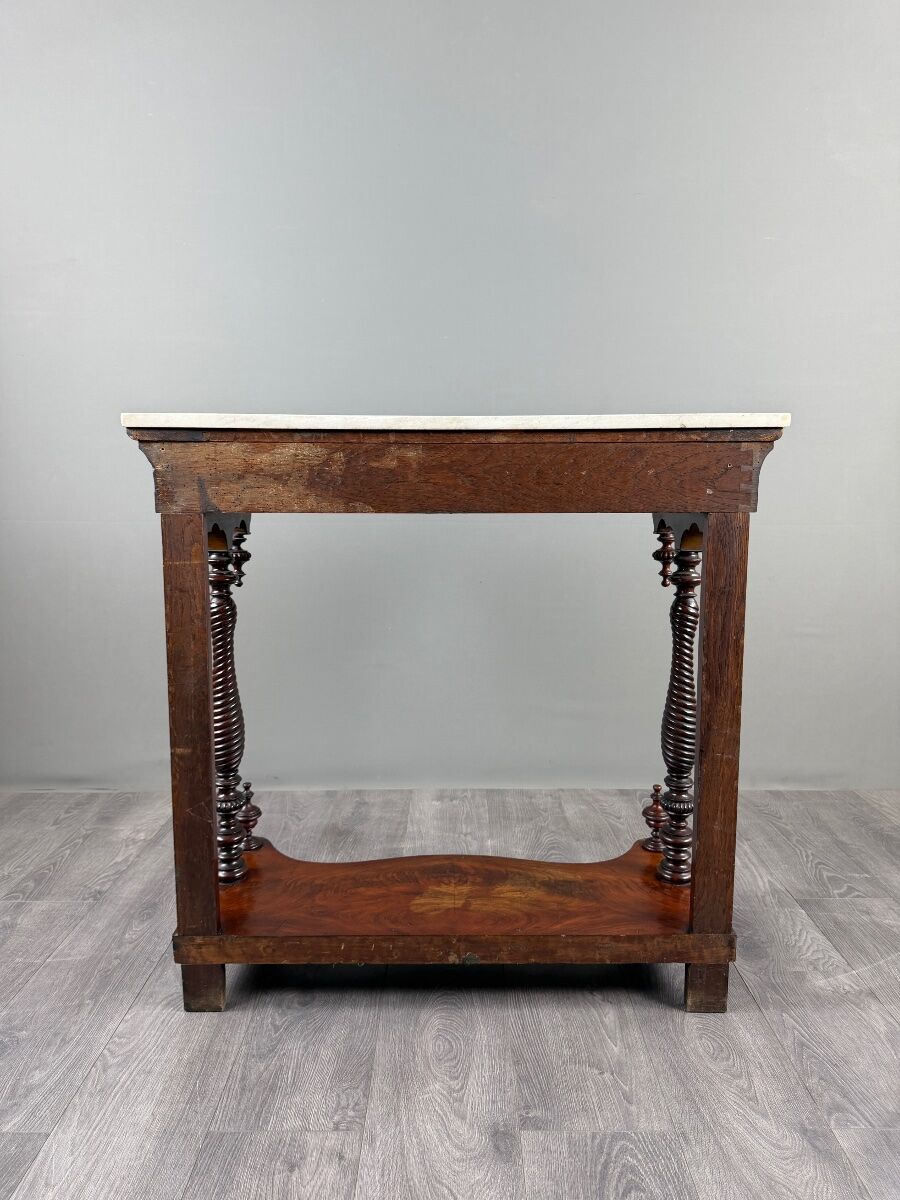 Console Napoléon III en acajou et marbre blanc, XIXe Siècle