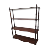Old shelf to hang or lay in walnut and turned wood