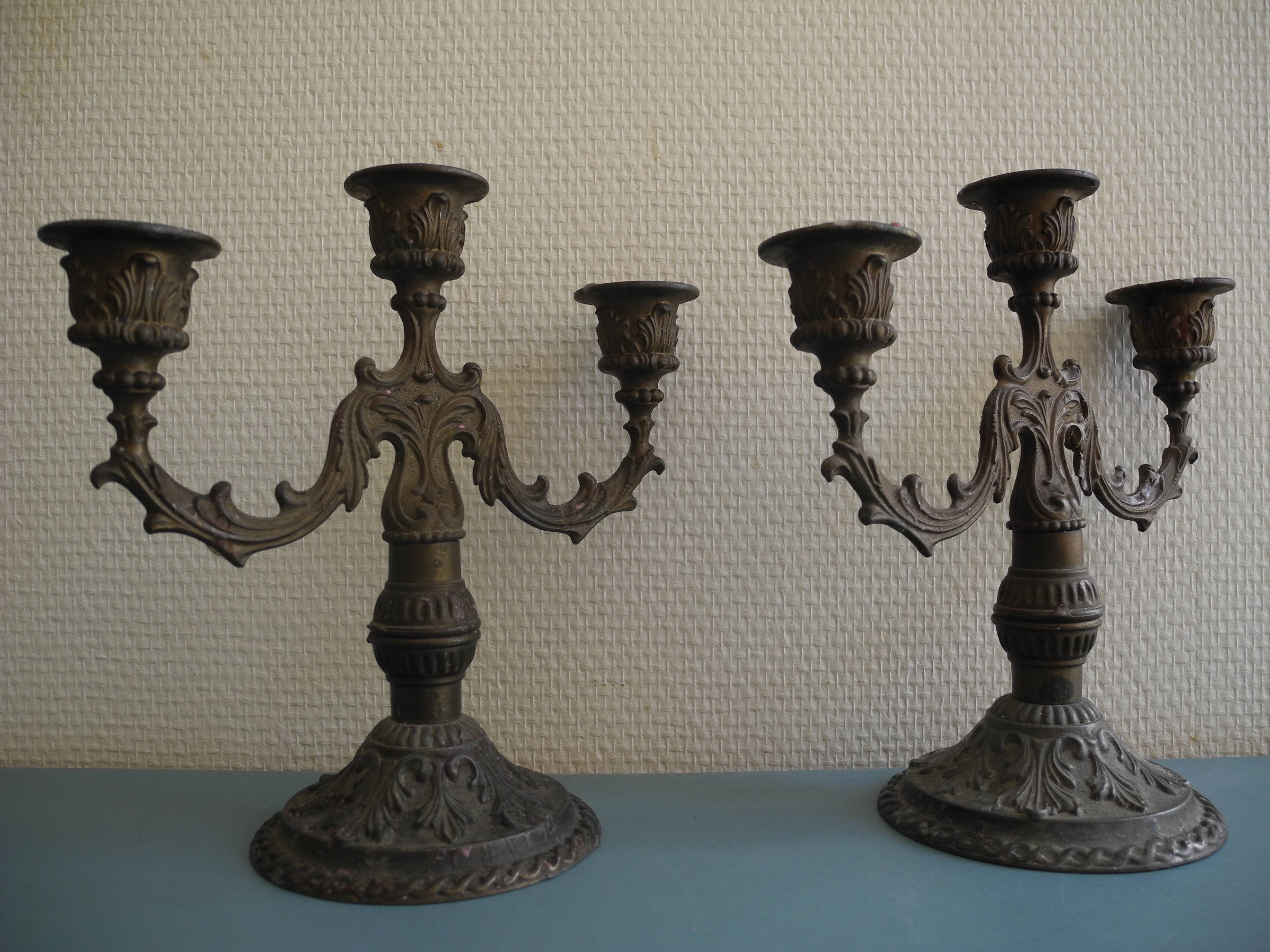 Pair of candlesticks gada vintage deco candlesticks