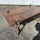 Solid wood and wrought iron coffee table – handcrafted