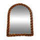 Woven rattan mirror