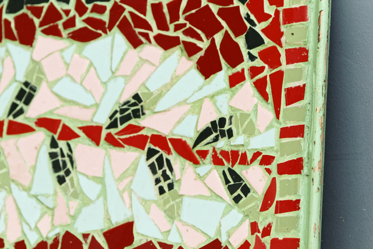 Wooden top and vintage mosaic