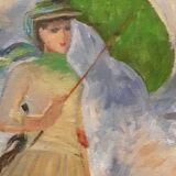 Oil on canvas "Woman with an umbrella" after Claude Monnet (1886).