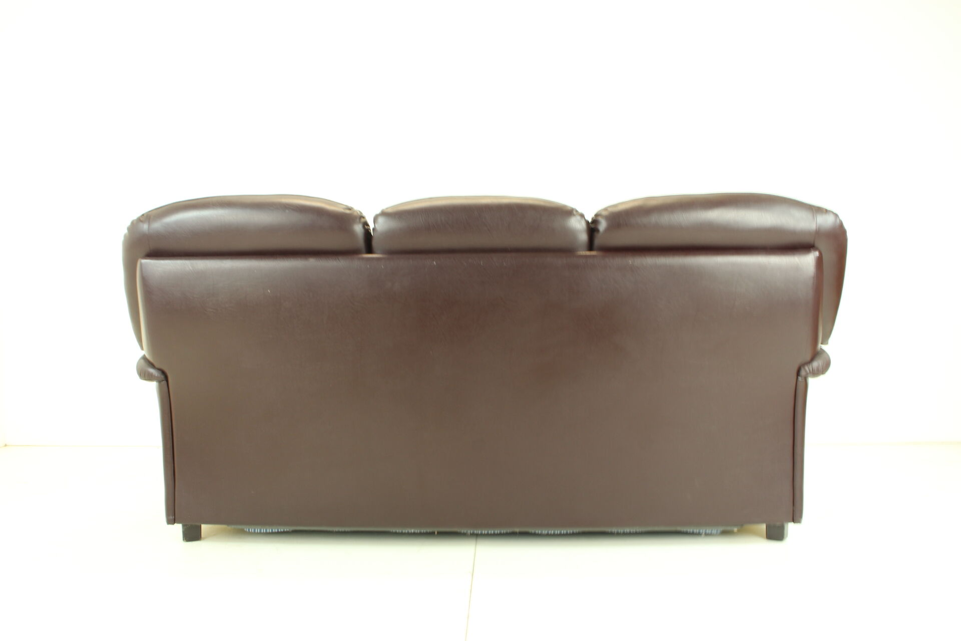 1970s Three-Seat Leather Sofa/ Bed, Czechoslovakia