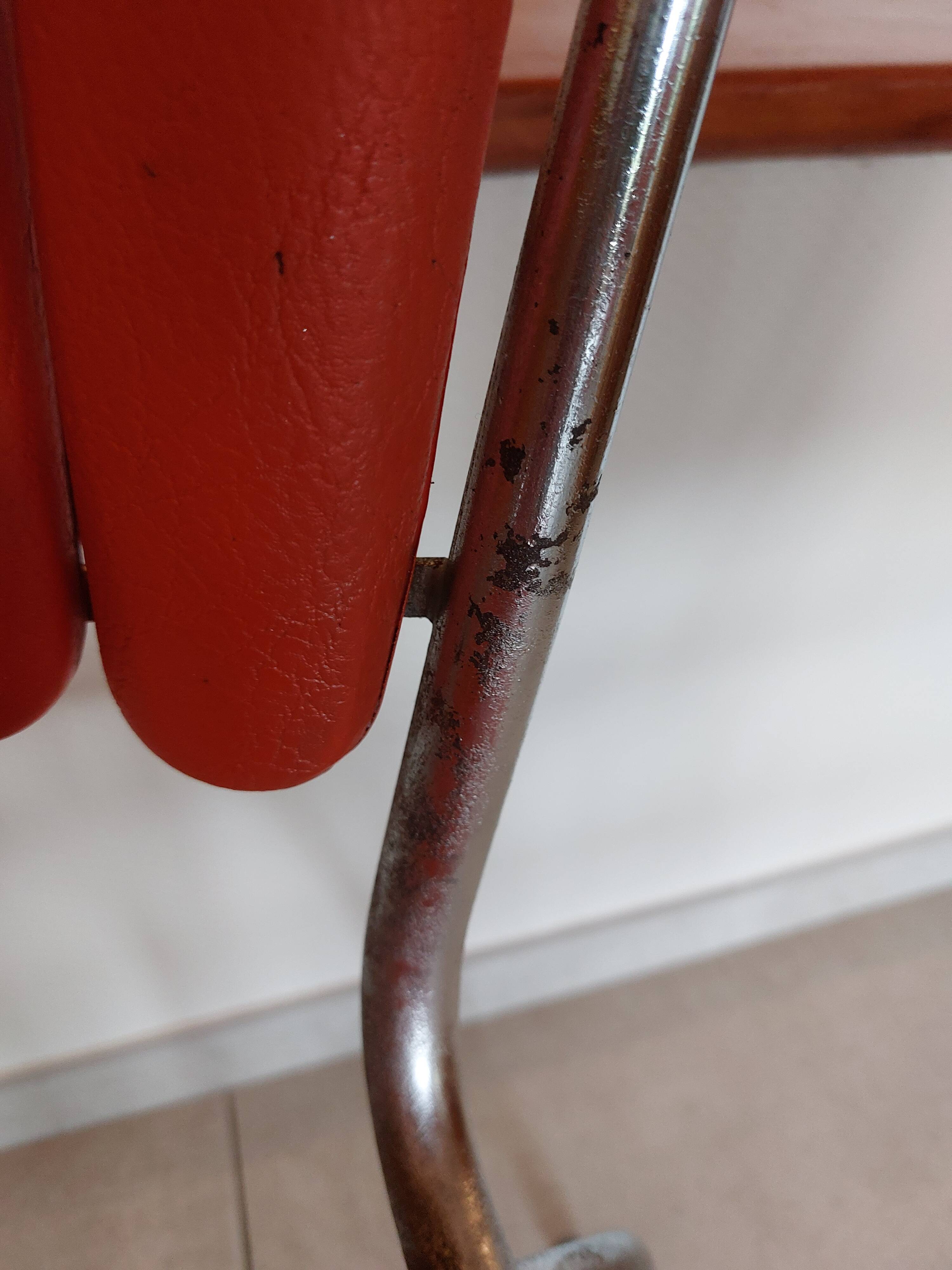 4 orange petal chairs, vintage