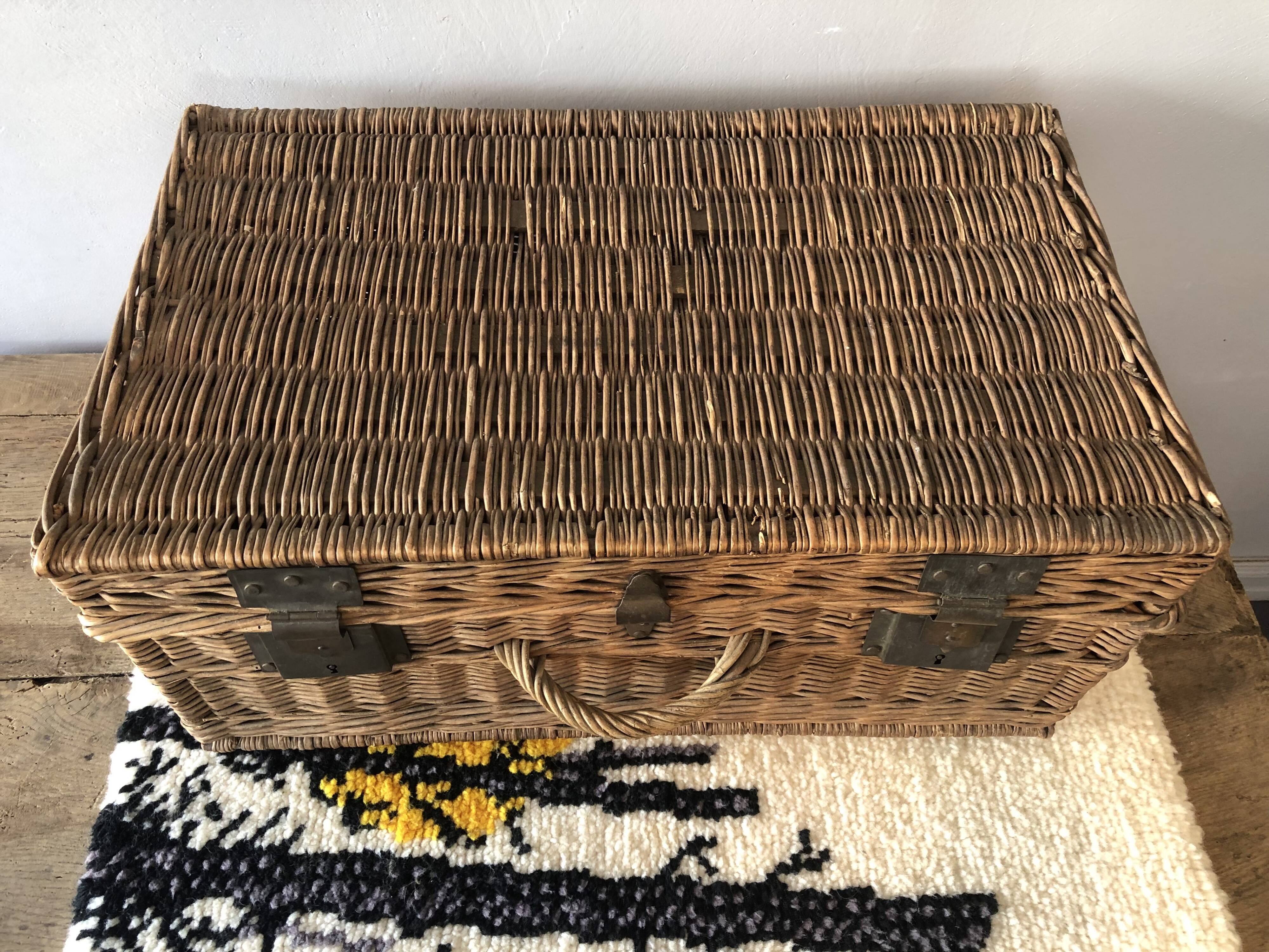 Old rattan trunk