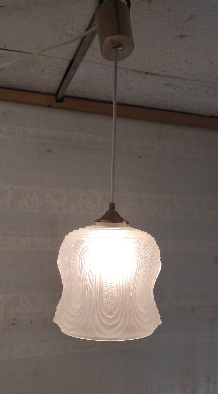 Art Deco portable lamp in glass paste - mid 20th century