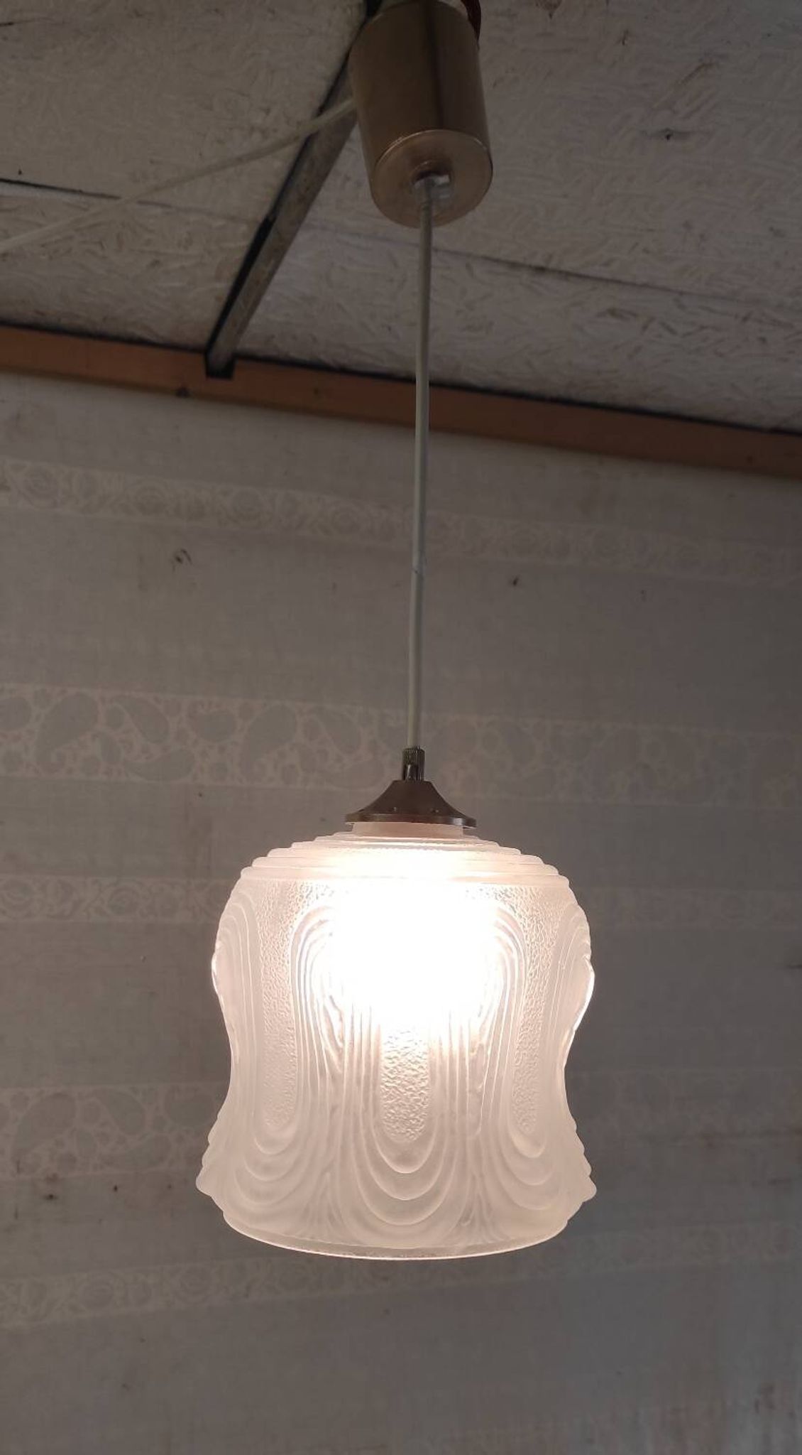Art Deco portable lamp in glass paste - mid 20th century