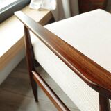 Scandinavian beige corduroy armchair, modern design H.Lis