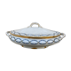 Soupière ancienne à liseré doré et au décor de petites fleurs bleues