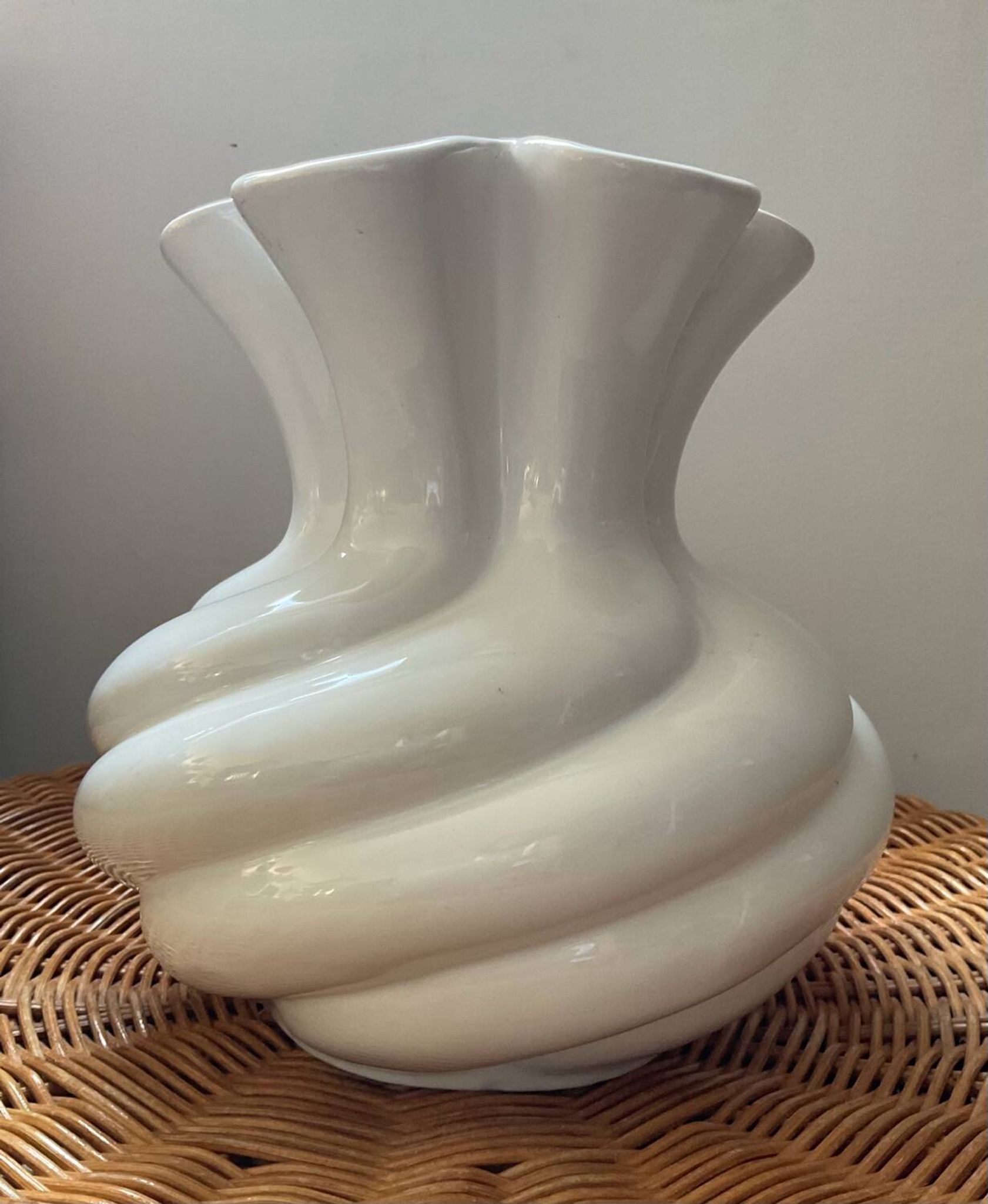 Vintage twisted porcelain vase