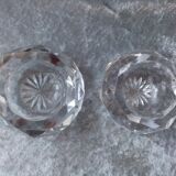 Pair of crystal salerons size 19th sign baccarat