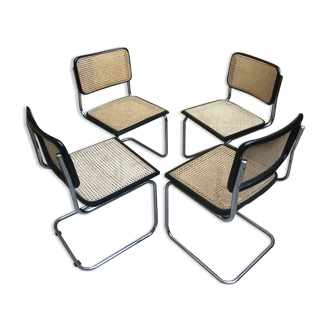 Set of 4 black breuer B32 chairs