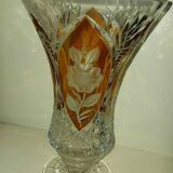 Bohemian crystal vase with foot