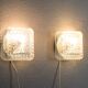 Mid century modern germany cut glass flush mount set 60s