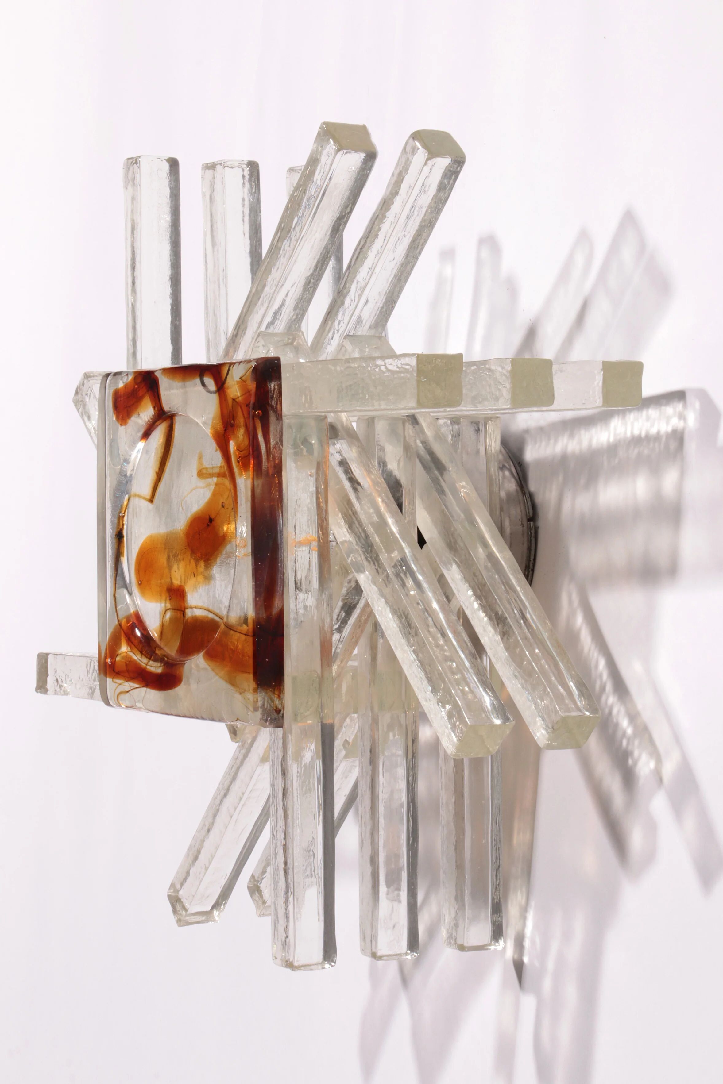 Glass wall light from PoliArte, Italy, 1970s