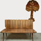 Banc en chêne brutaliste des années 1960
