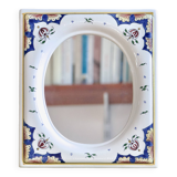 Hand painted ceramic mirror from Desvres