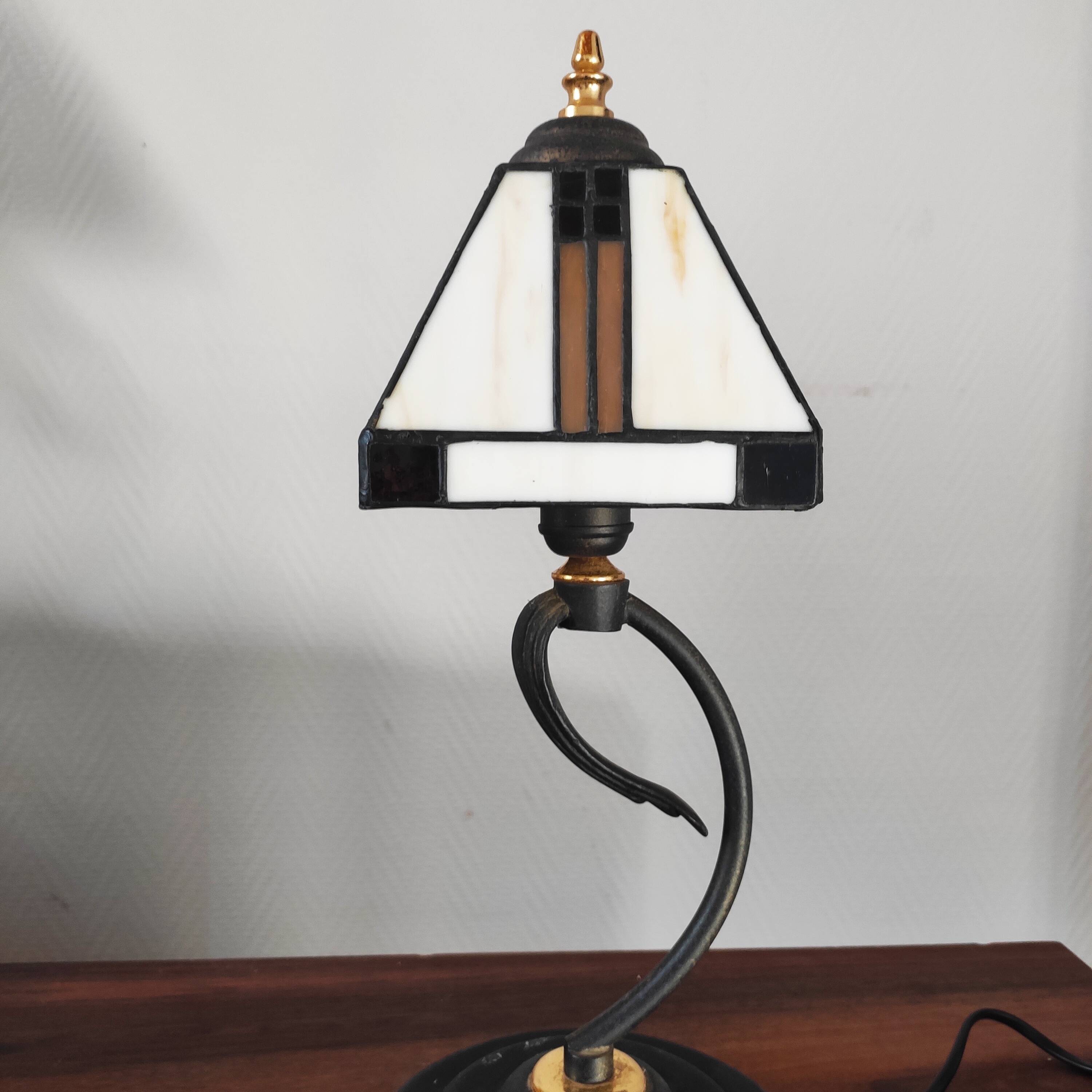 Paire de lampes vintage métal et verre