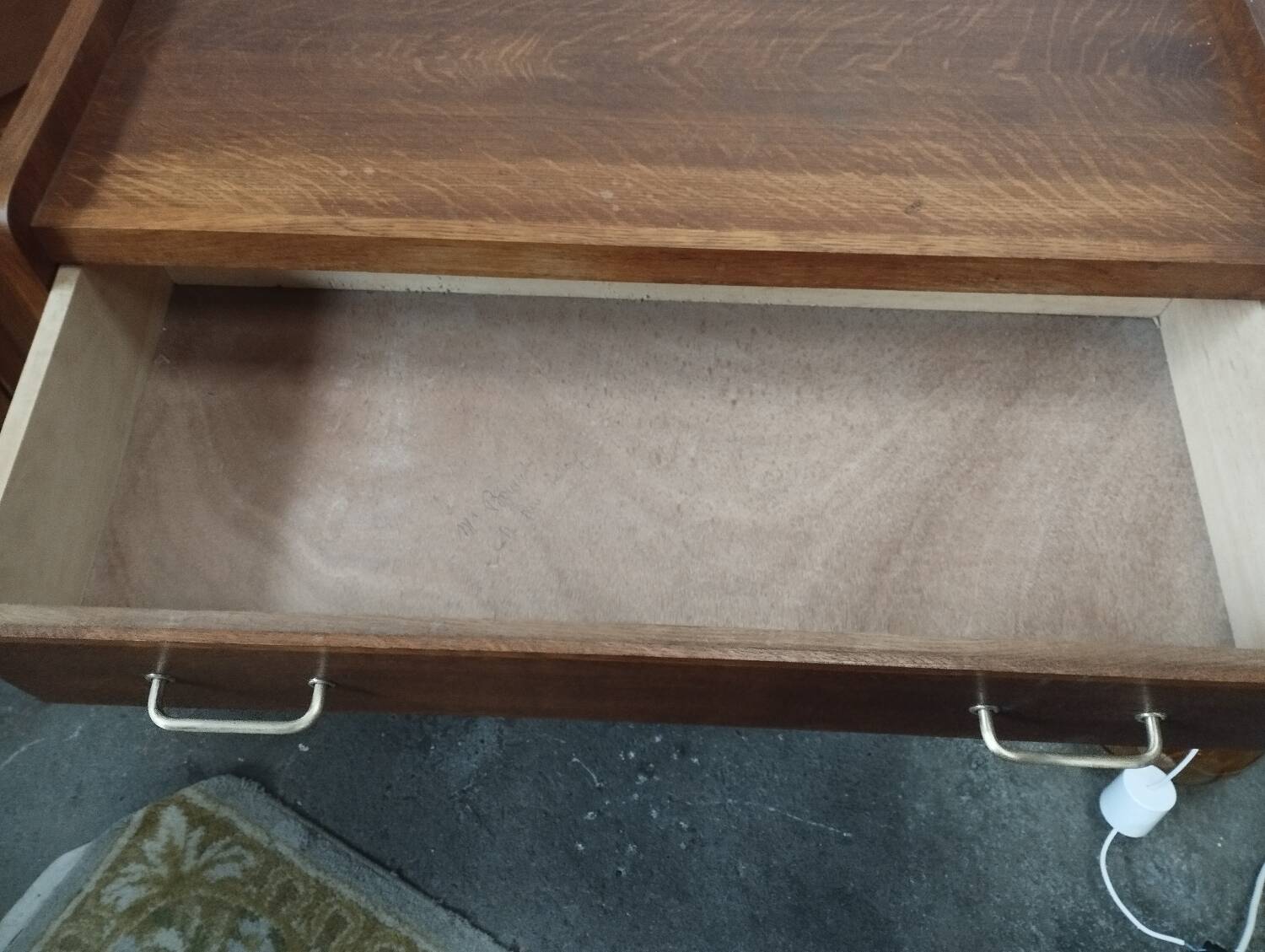 Vintage chest of drawers with solid oak compass legs