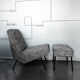 Armchair and ottoman designed by Paul Geoffroy, Airborne, France, 1960