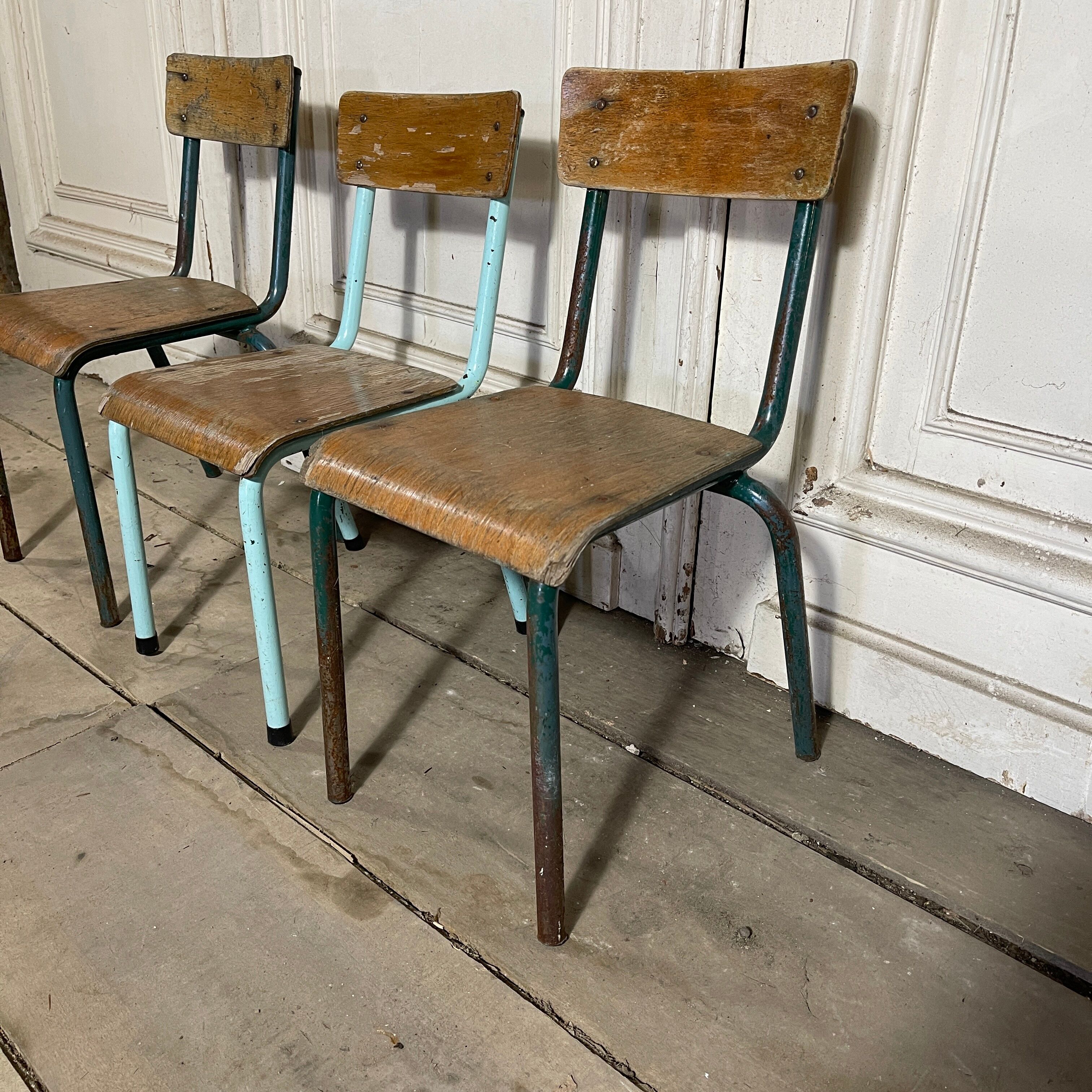 Lot 3 child size school chairs