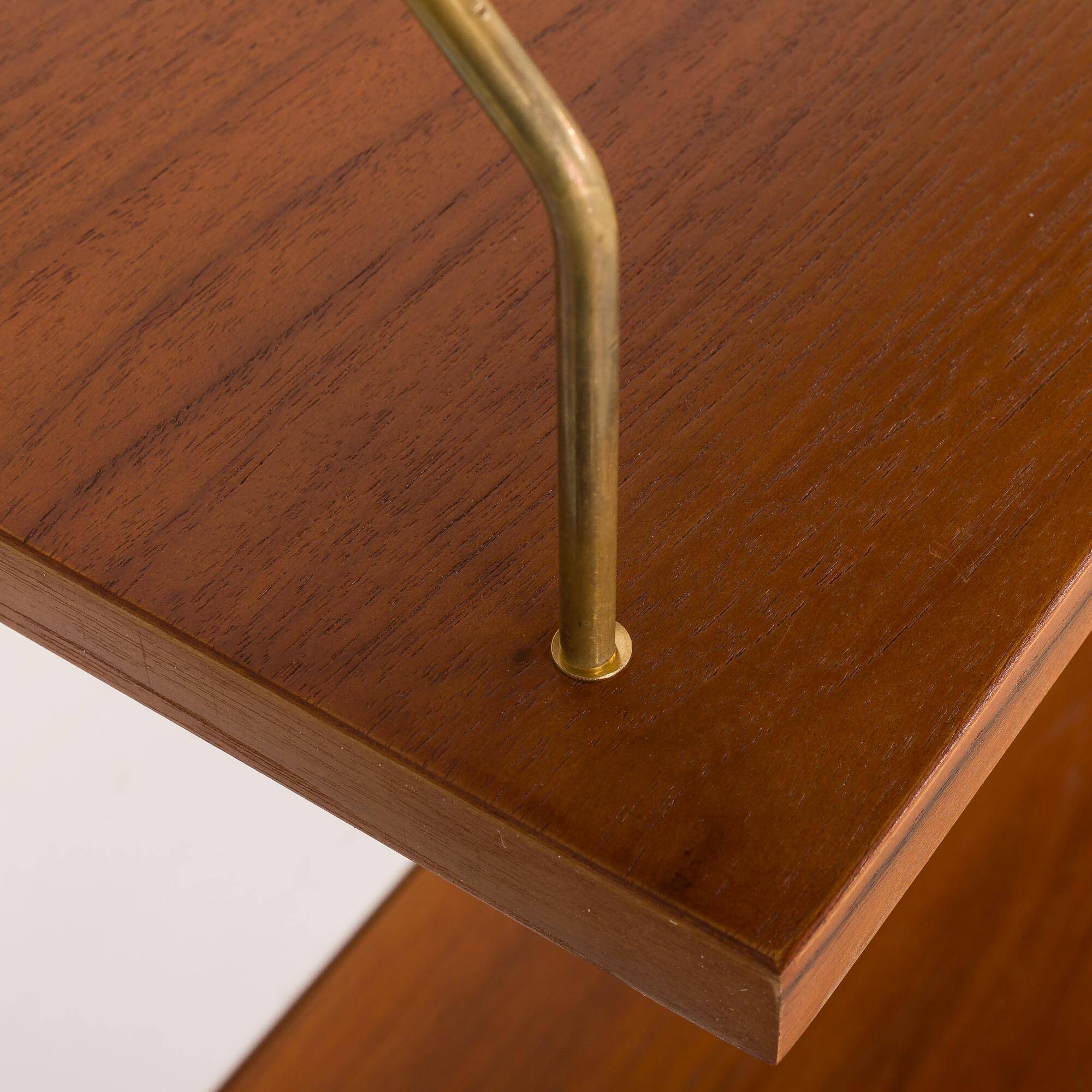 Scandinavian mid century teak wall unit with a console, 1960s