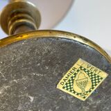 Solid brass lamp and vintage fabric