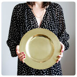 6 Stelton DLG solid brass under plates, French work - Circa 1960.