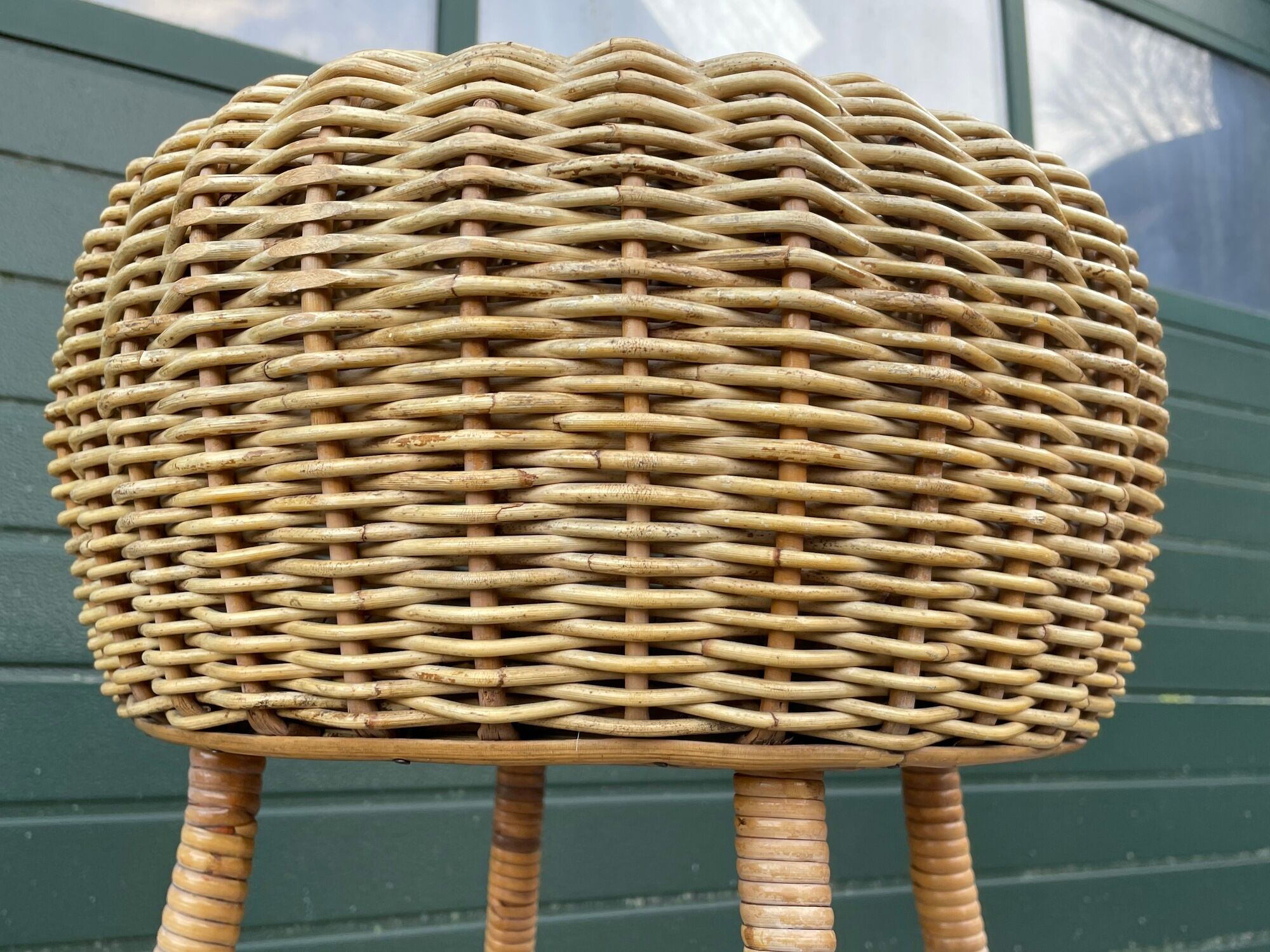 Set of four vintage rattan bar stools 1960 Nederland Design
