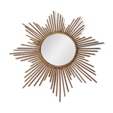 Miroir soleil rotin vintage 1960