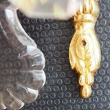 Pair of wall lamps two bronze lights with grapevines and crystal garlands – Louis XV style