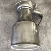 Antique pitcher with shoulder in fine punched tin finish pcorn