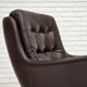 1970s, set of two swivel lounge chairs with footstool, leather.