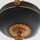 Vintage French Empire Swan Chandelier: Bronze Brass Toleware, C1950s