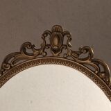 Old table mirror type psyche in silver brass mercury ice cream 38x57cm